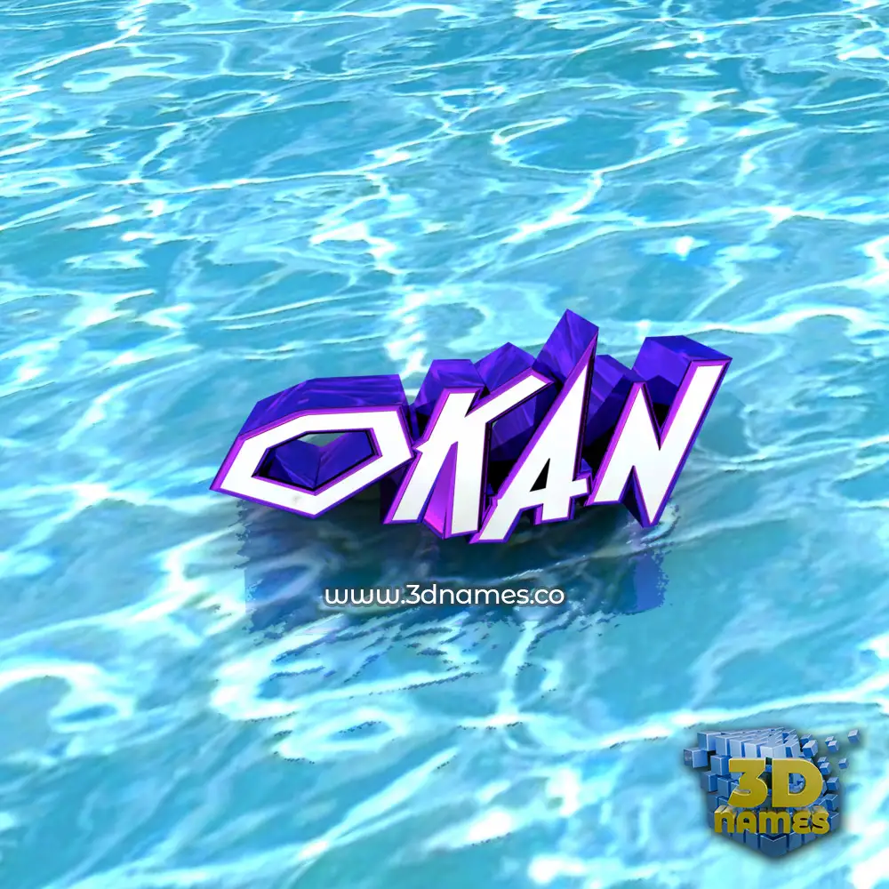 okan in Water style - 3D name wallpaper