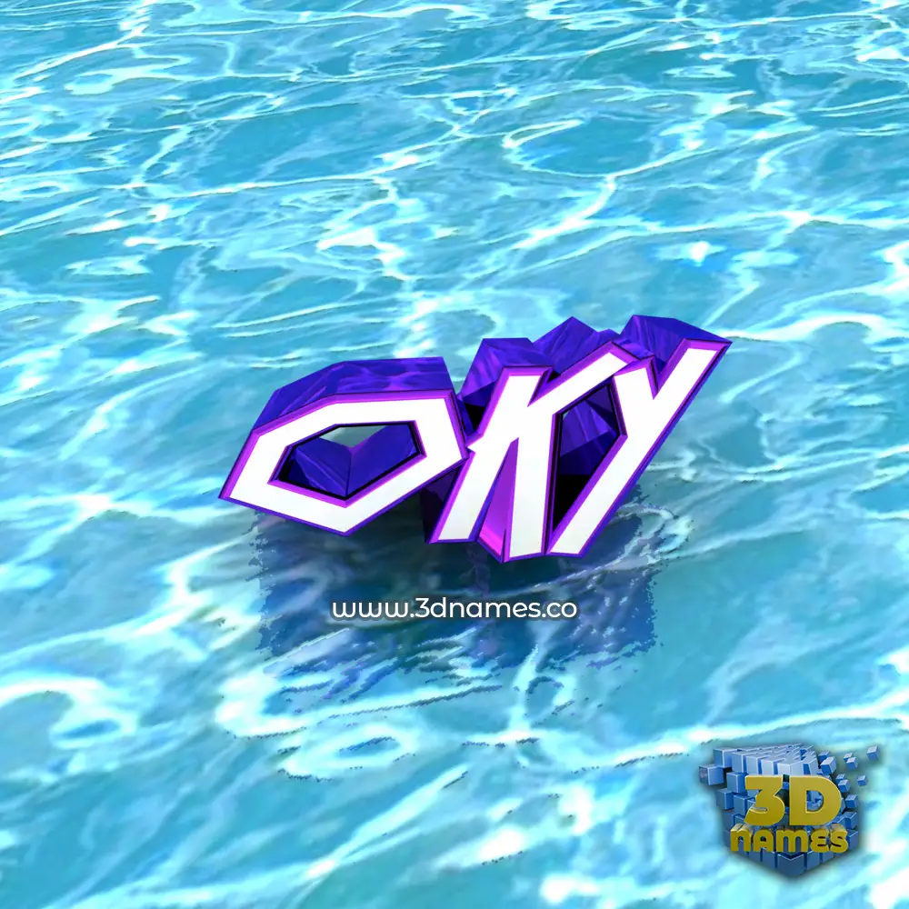 oky in Water style - 3D name wallpaper