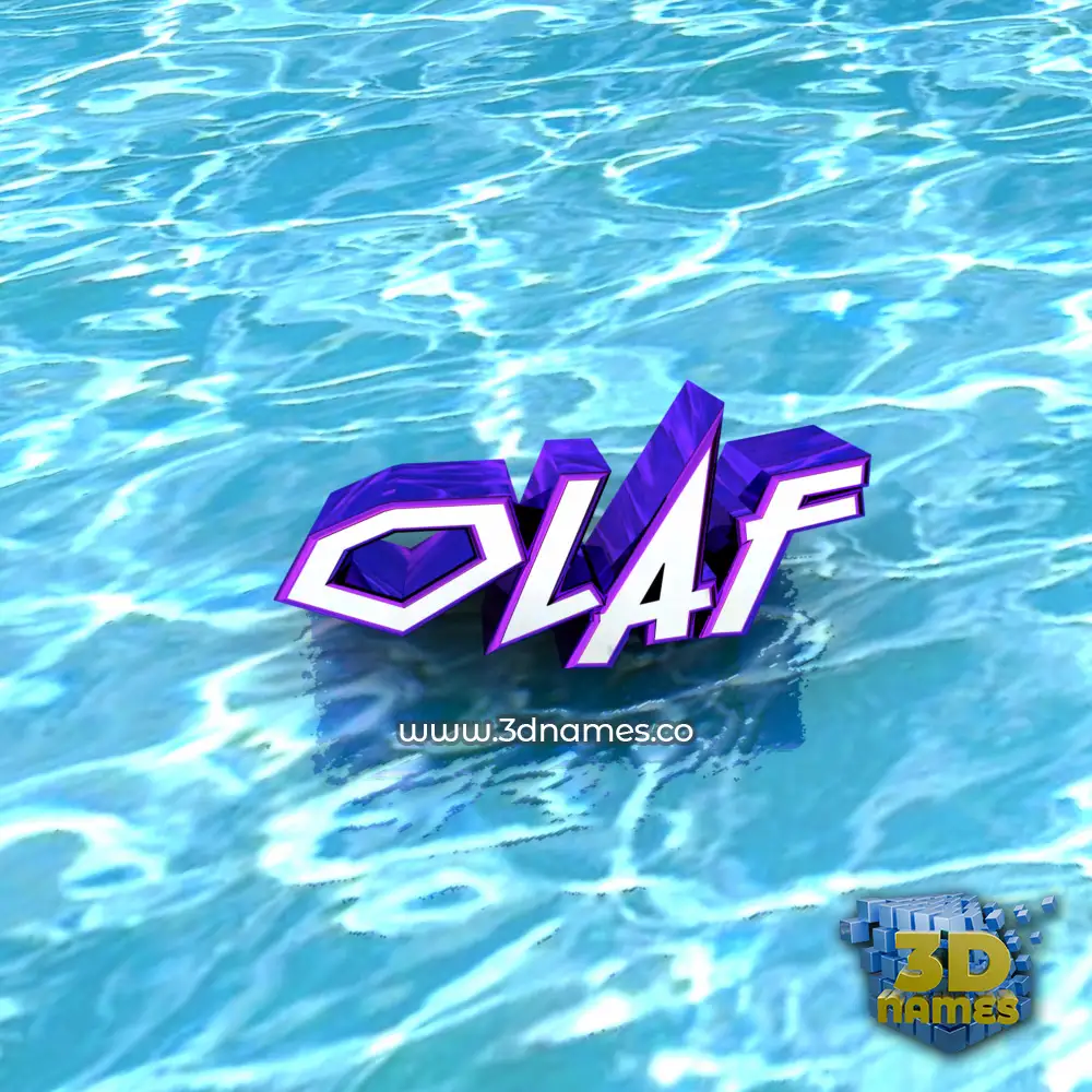 olaf in Water style - 3D name wallpaper