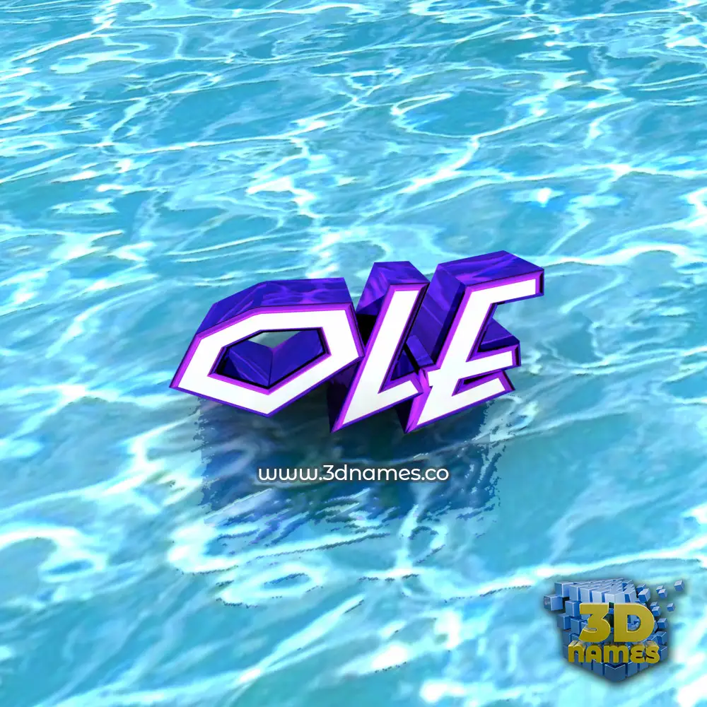 ole in Water style - 3D name wallpaper