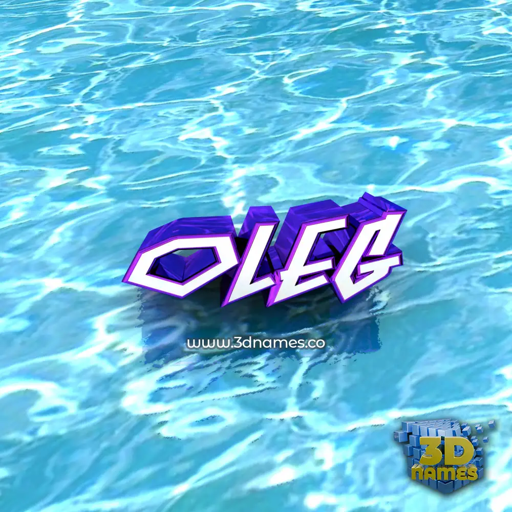 oleg in Water style - 3D name wallpaper