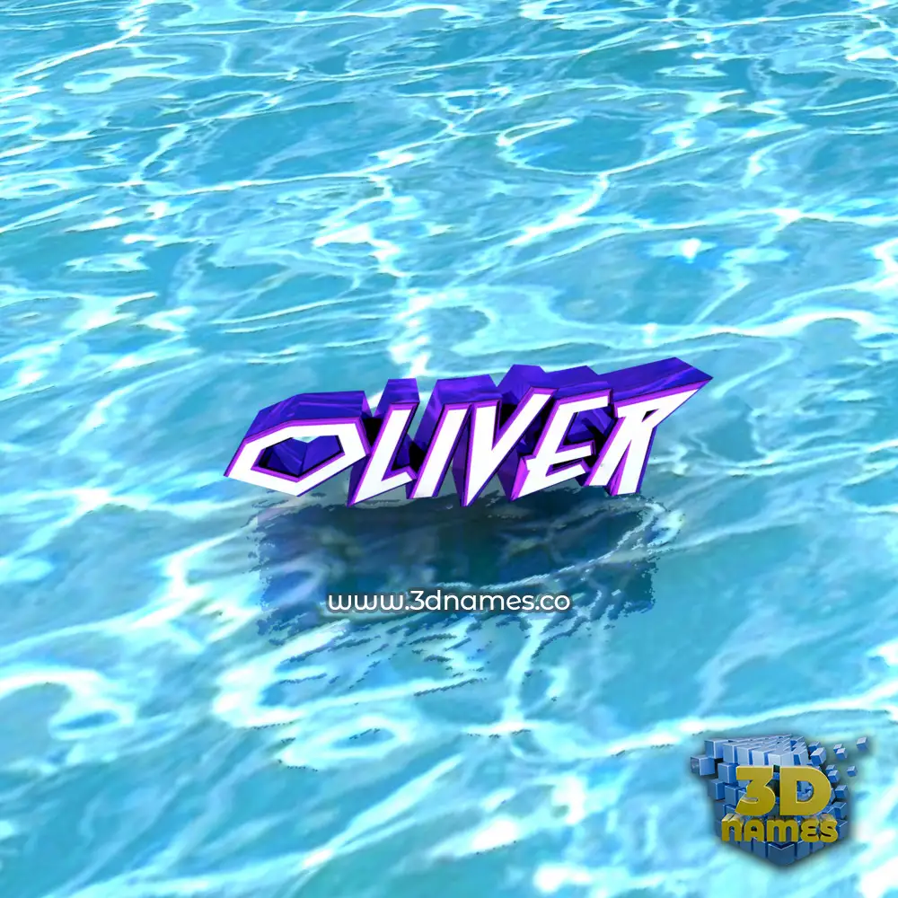 oliver in Water style - 3D name wallpaper