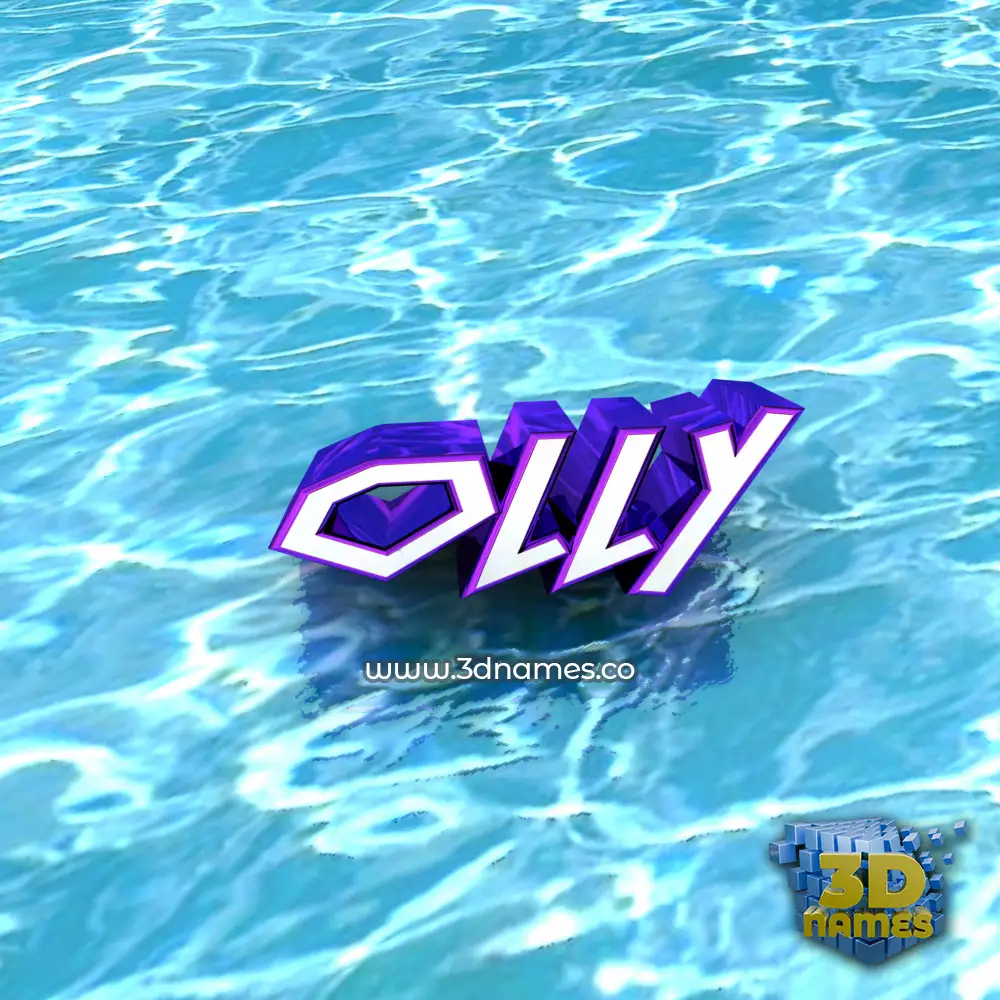 olly in Water style - 3D name wallpaper
