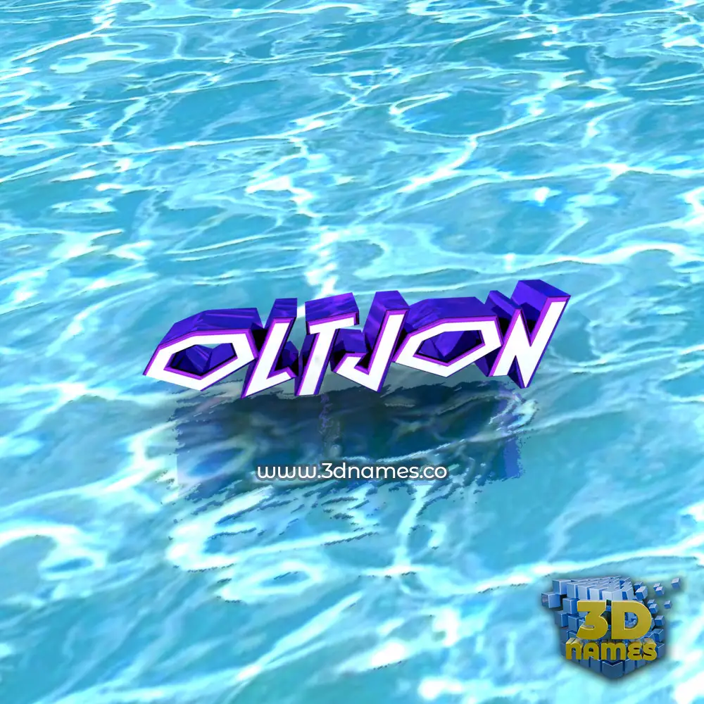 oltjon in Water style - 3D name wallpaper