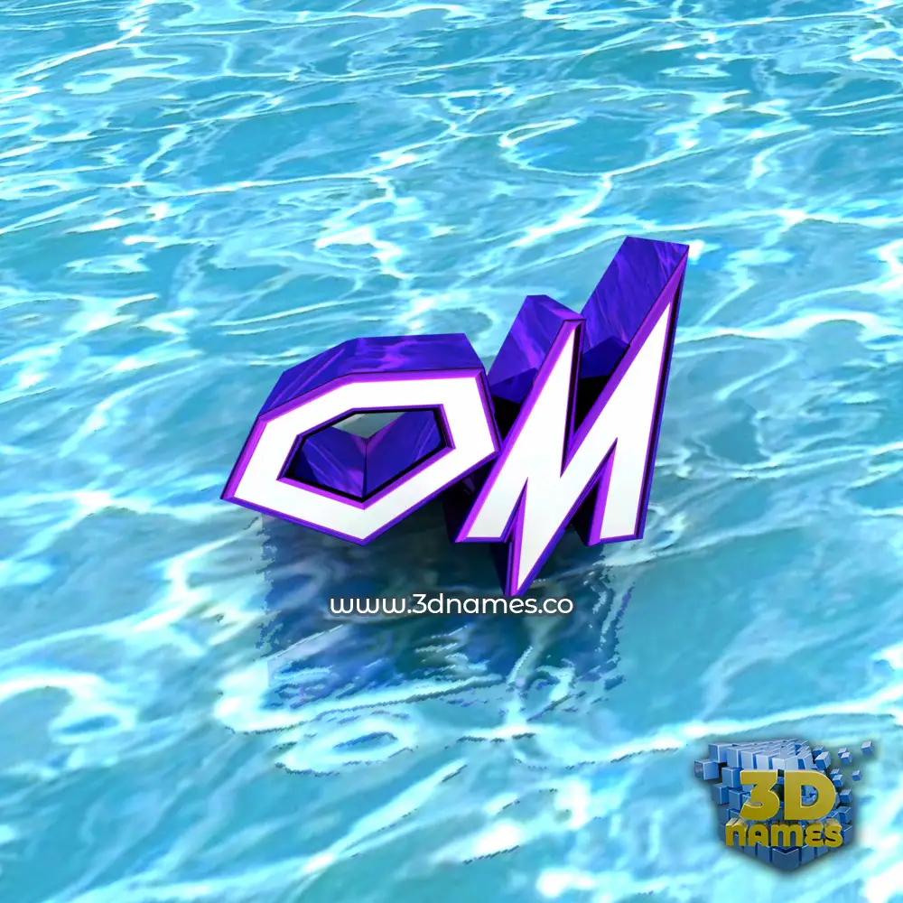 om in Water style - 3D name wallpaper