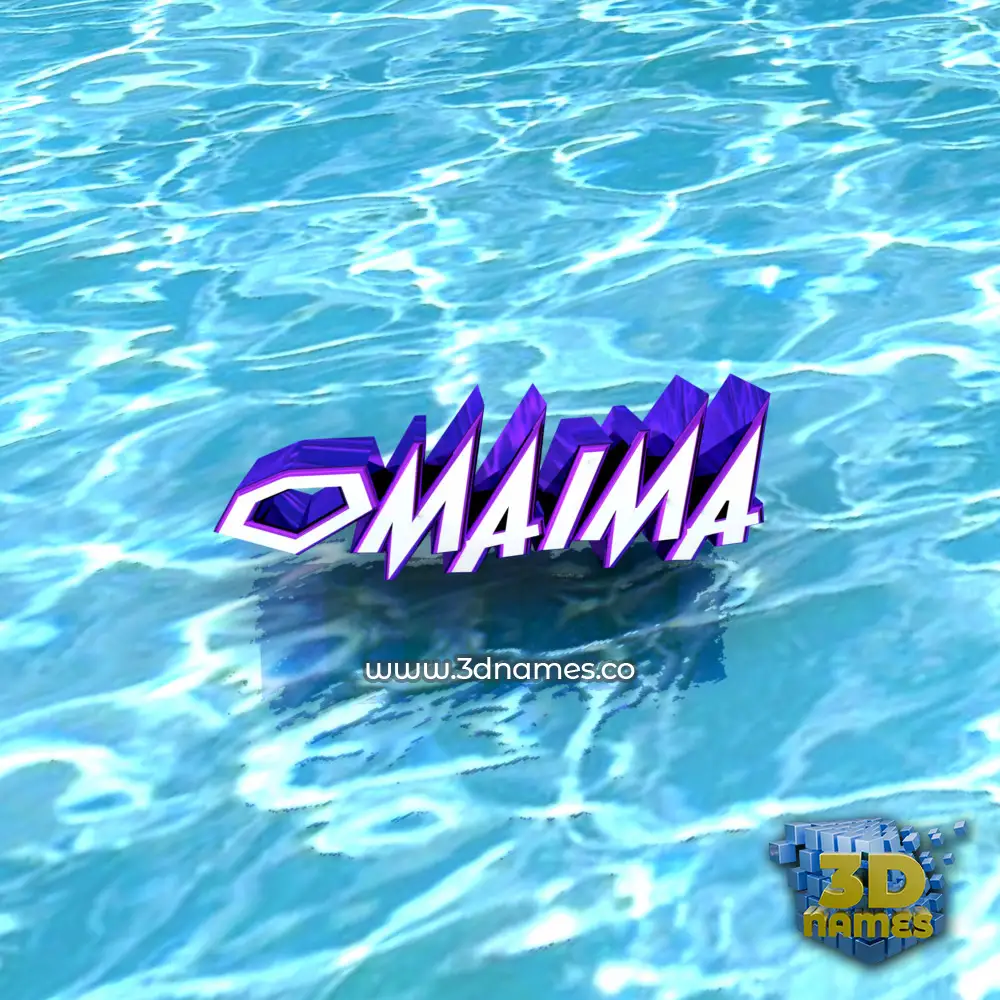 omaima in Water style - 3D name wallpaper