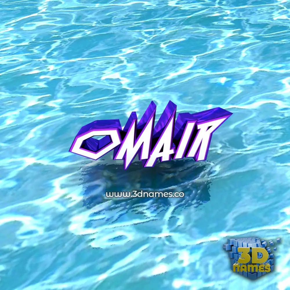 omair in Water style - 3D name wallpaper