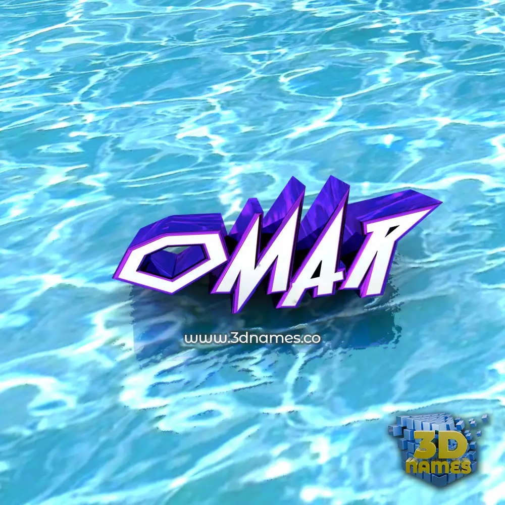 omar in Water style - 3D name wallpaper