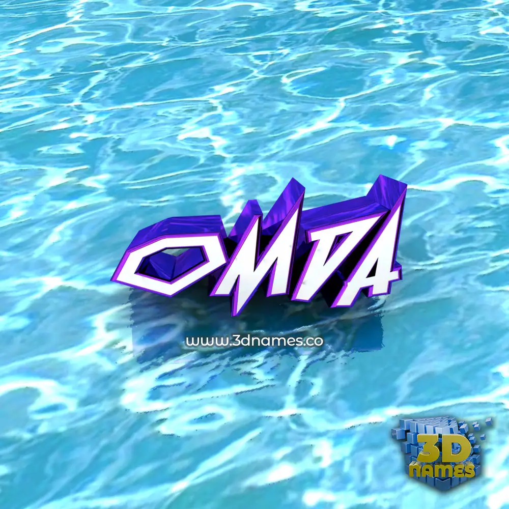 omda in Water style - 3D name wallpaper