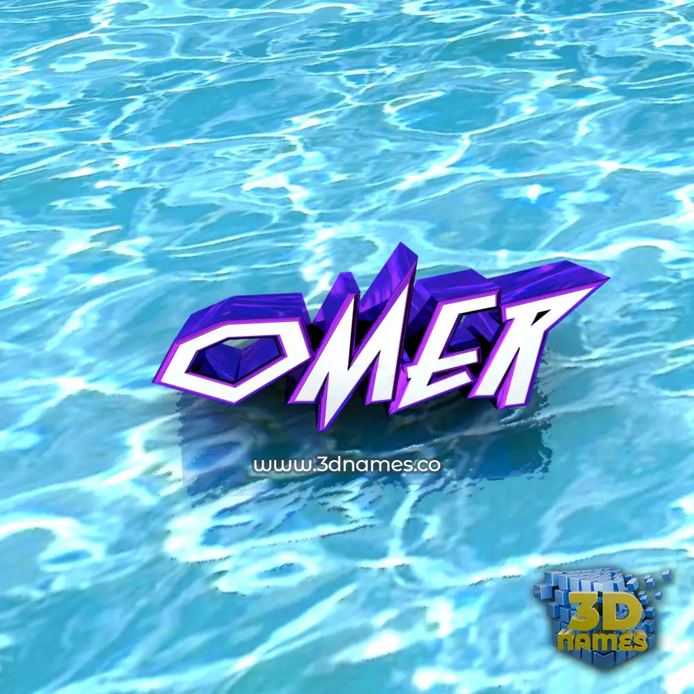 omer in Water style - 3D name wallpaper