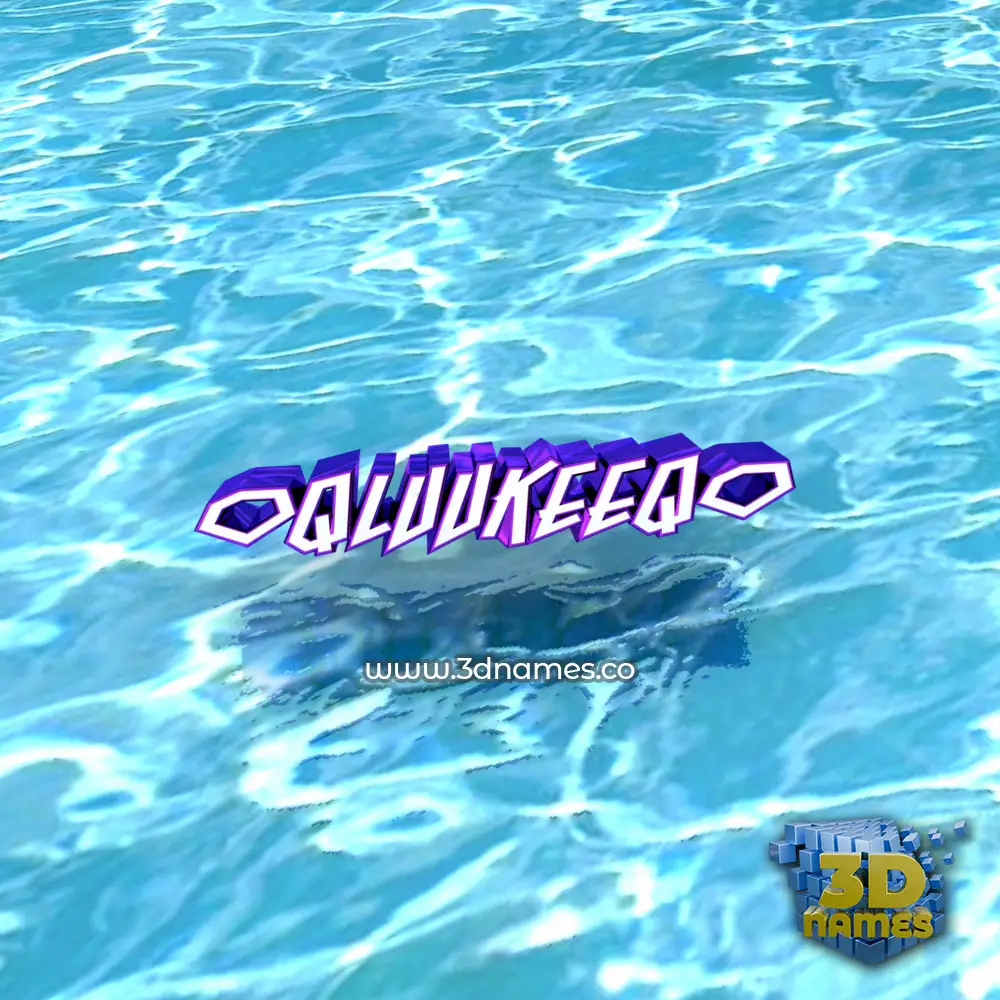 oqluukeeqo in Water style - 3D name wallpaper