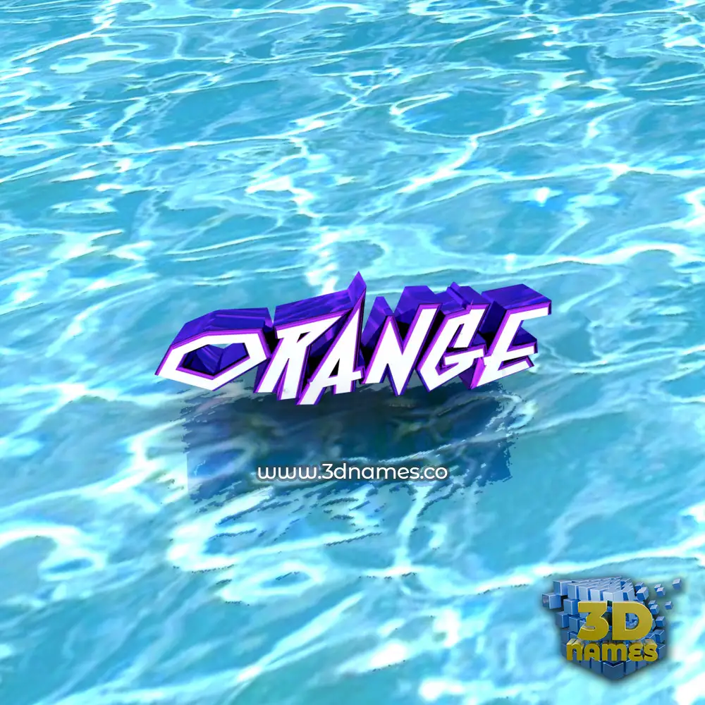 orange in Water style - 3D name wallpaper