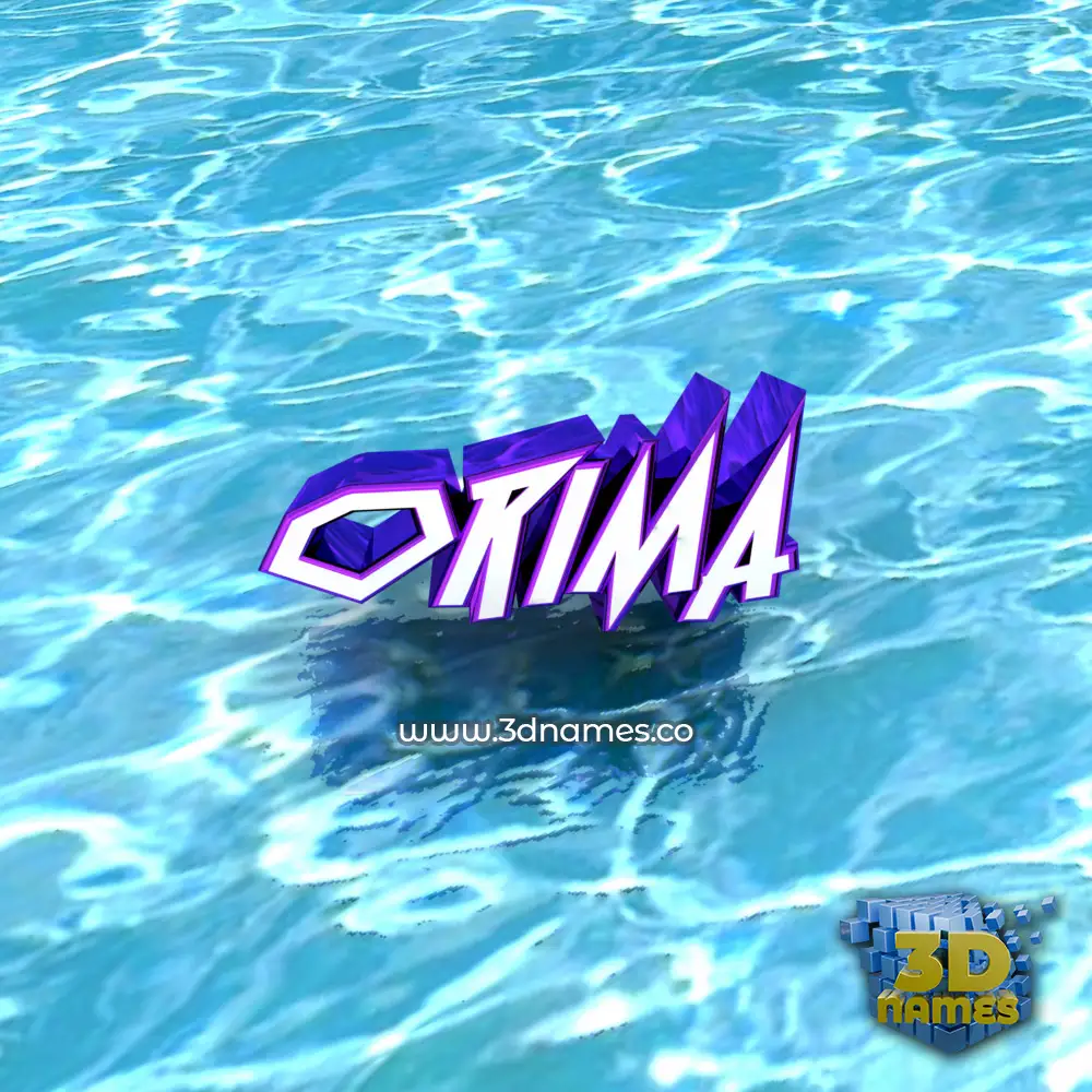 orima in Water style - 3D name wallpaper