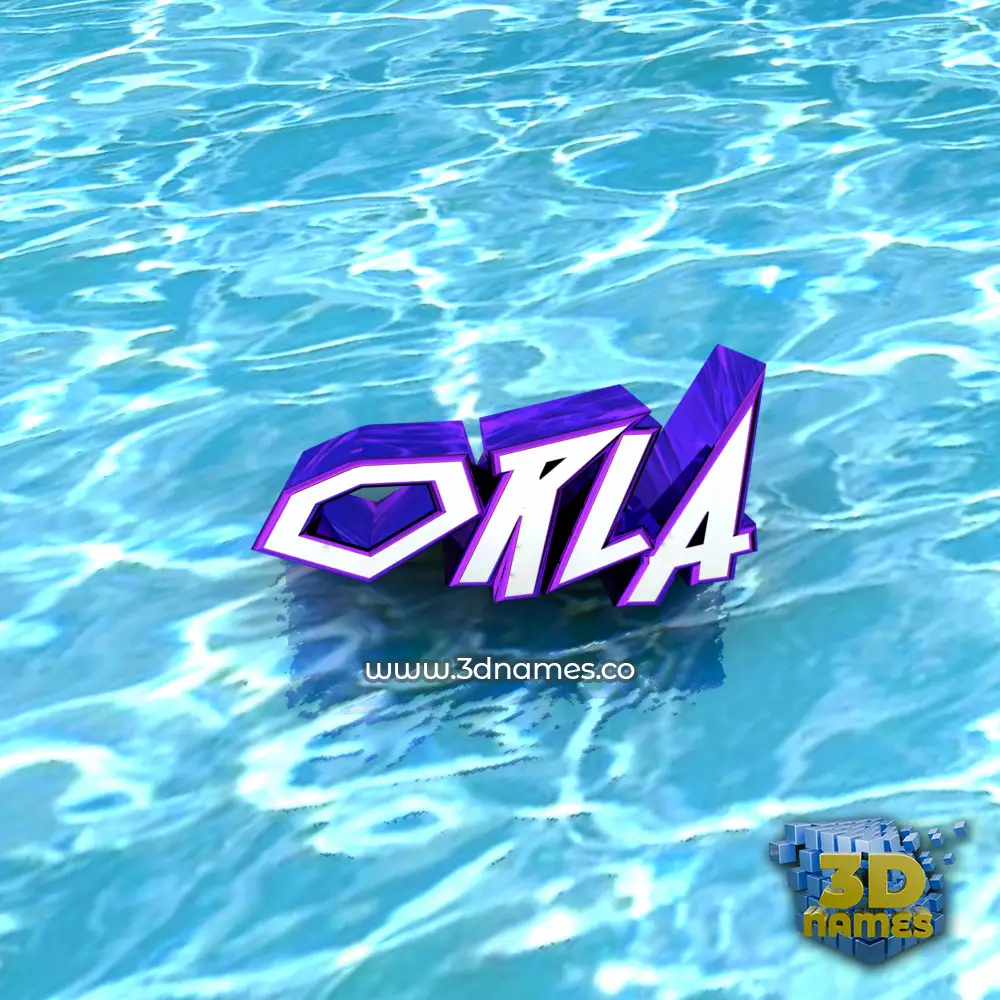 orla in Water style - 3D name wallpaper