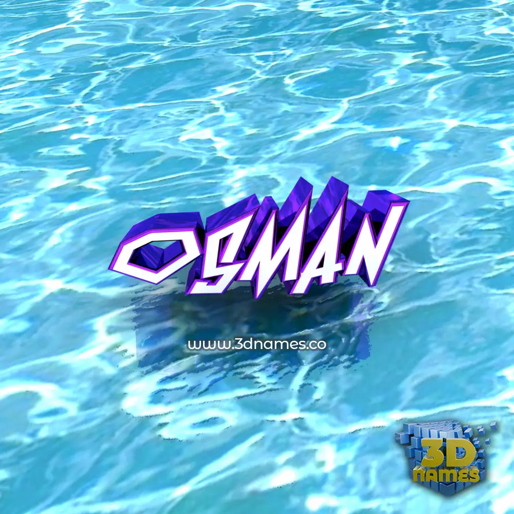 osman in Water style - 3D name wallpaper