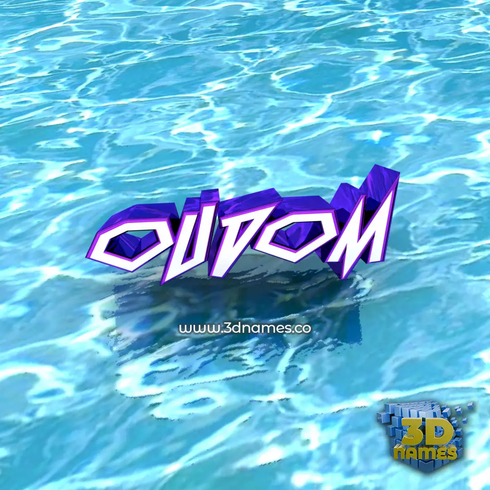 oudom in Water style - 3D name wallpaper
