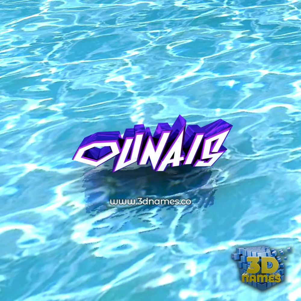 ounais in Water style - 3D name wallpaper
