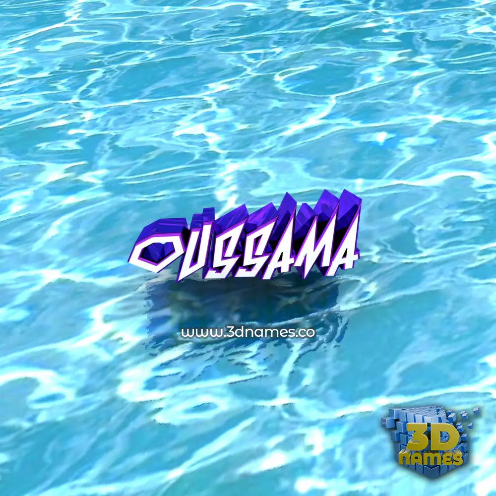 oussama in Water style - 3D name wallpaper