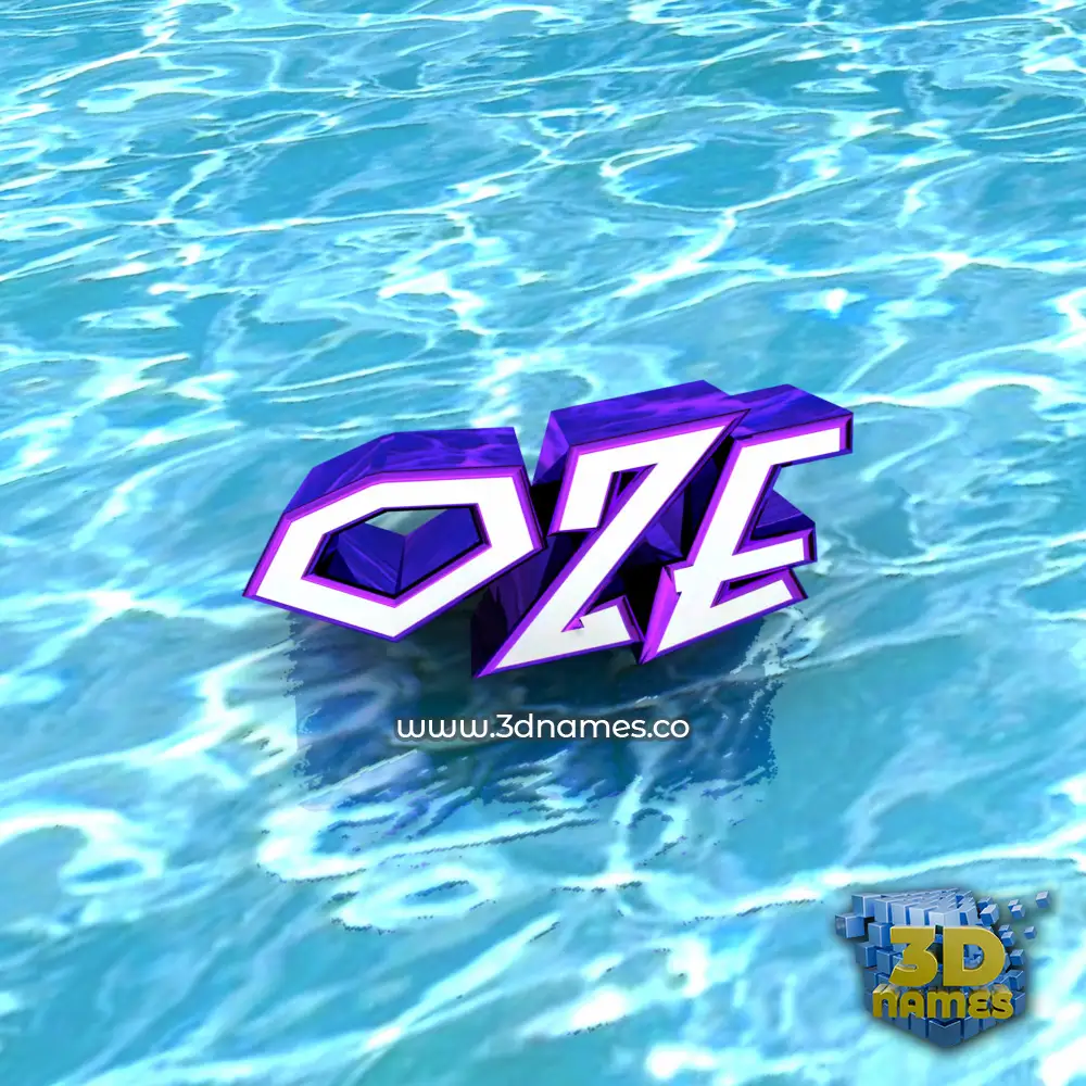oze in Water style - 3D name wallpaper
