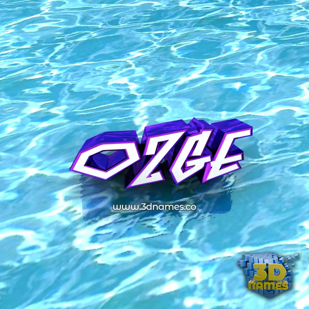 ozge in Water style - 3D name wallpaper