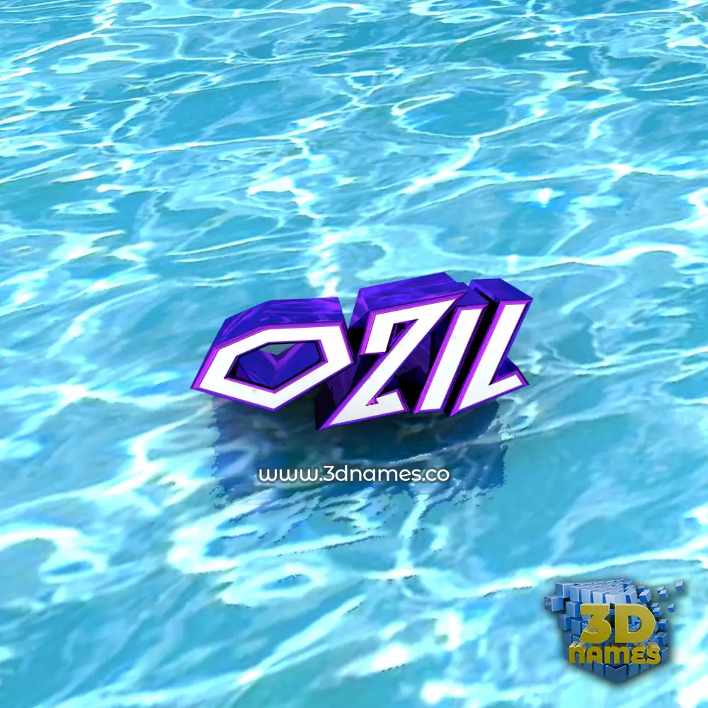 ozil in Water style - 3D name wallpaper