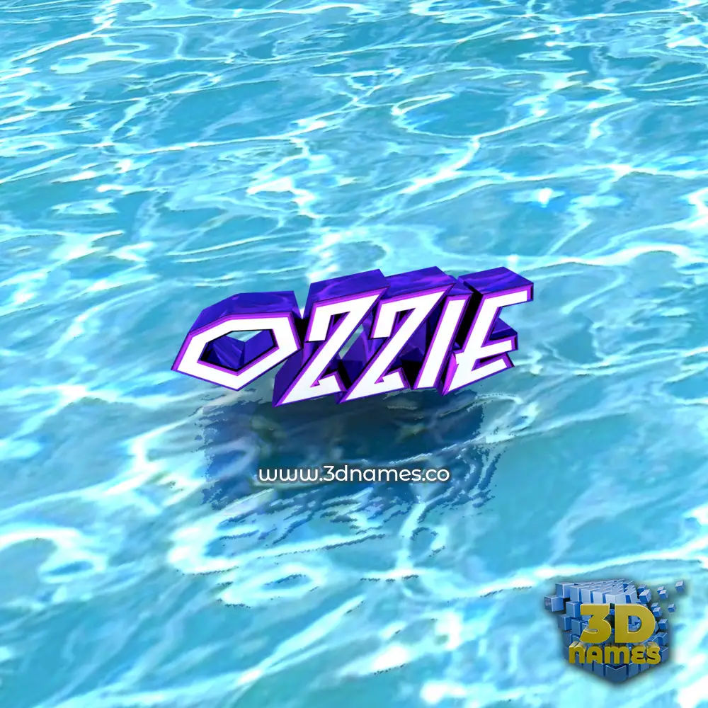 ozzie in Water style - 3D name wallpaper