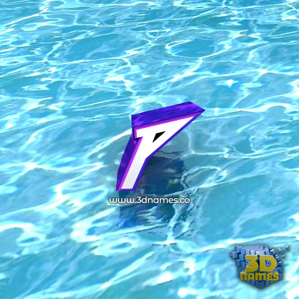 p in Water style - 3D name wallpaper