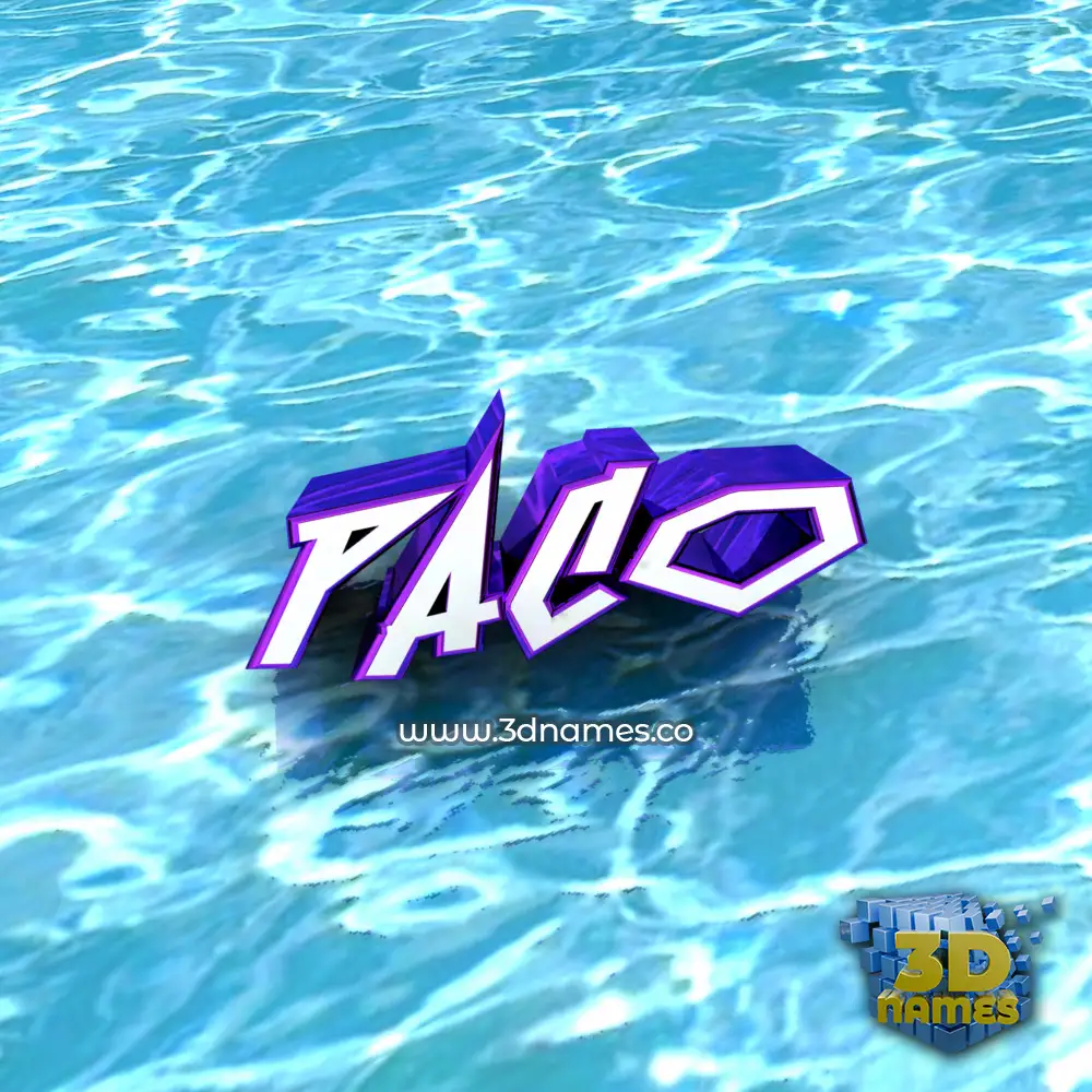 paco in Water style - 3D name wallpaper