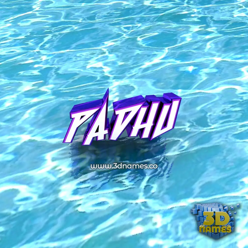 padhu in Water style - 3D name wallpaper