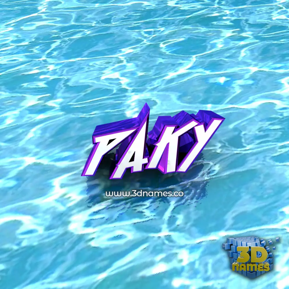 paky in Water style - 3D name wallpaper