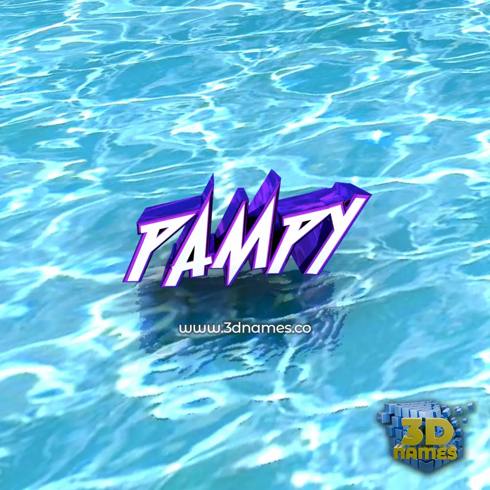 pampy in Water style - 3D name wallpaper