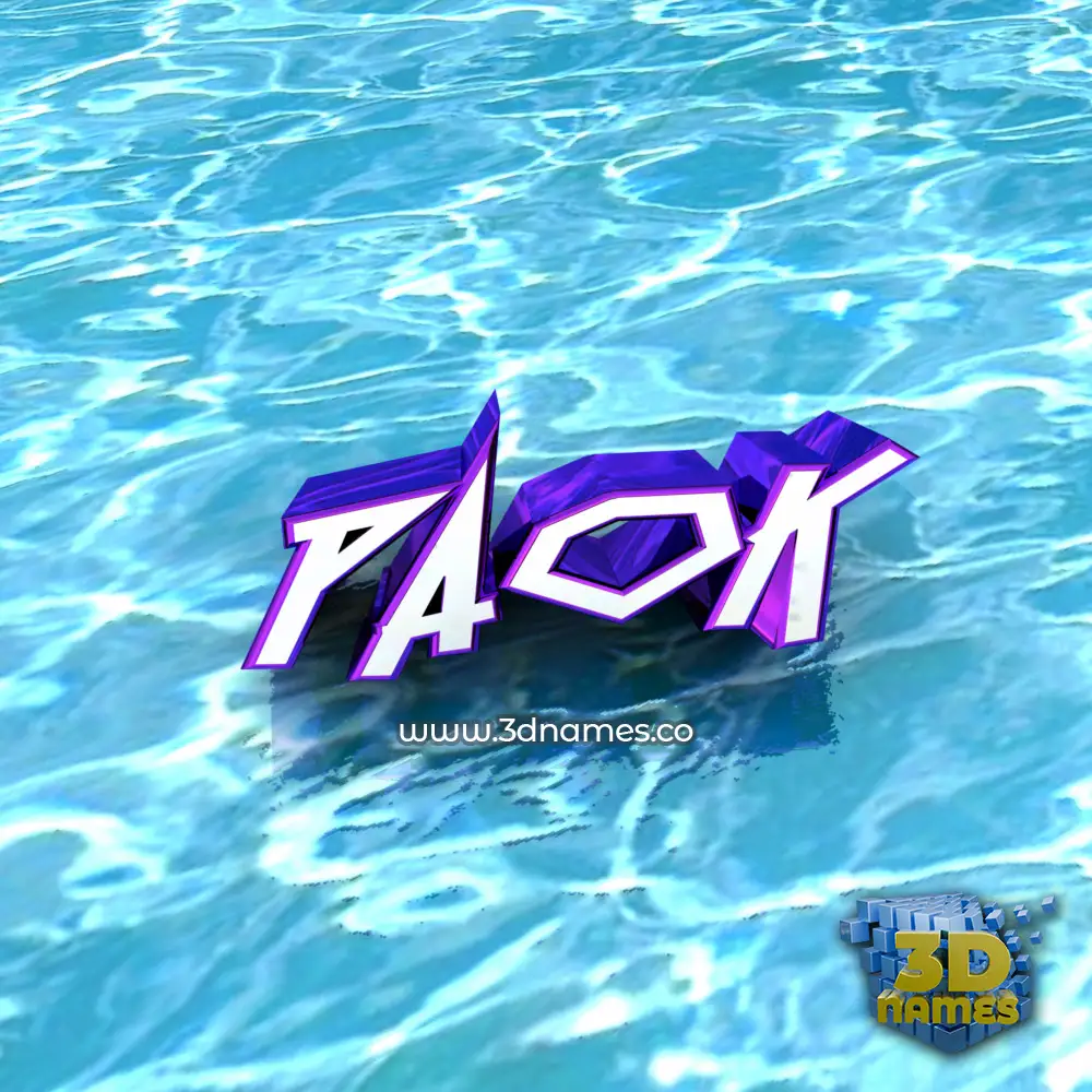 paok in Water style - 3D name wallpaper