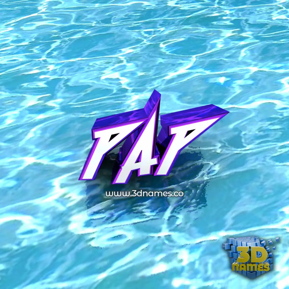pap in Water style - 3D name wallpaper