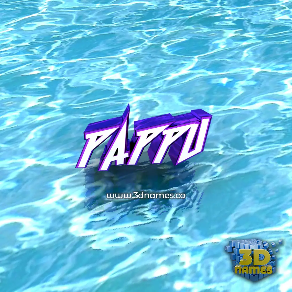 pappu in Water style - 3D name wallpaper