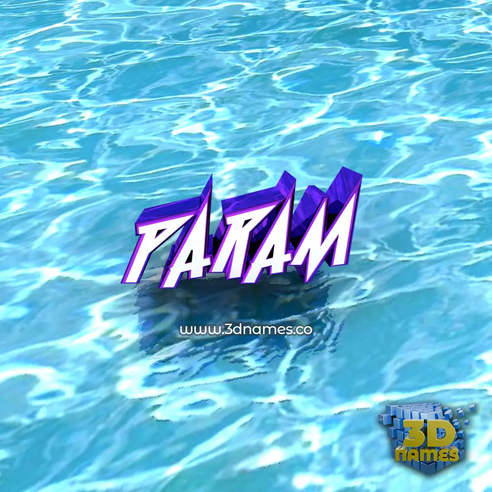 param in Water style - 3D name wallpaper