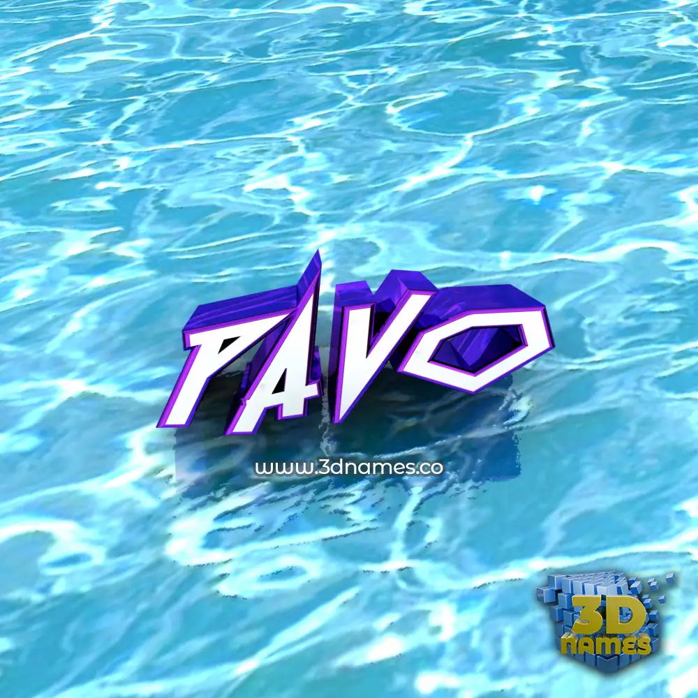 pavo in Water style - 3D name wallpaper