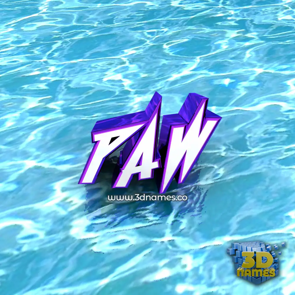 paw in Water style - 3D name wallpaper