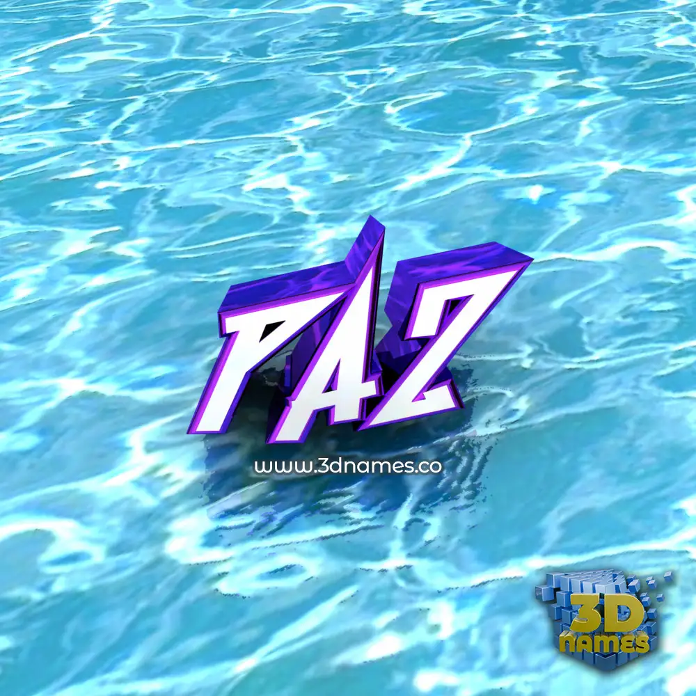 paz in Water style - 3D name wallpaper