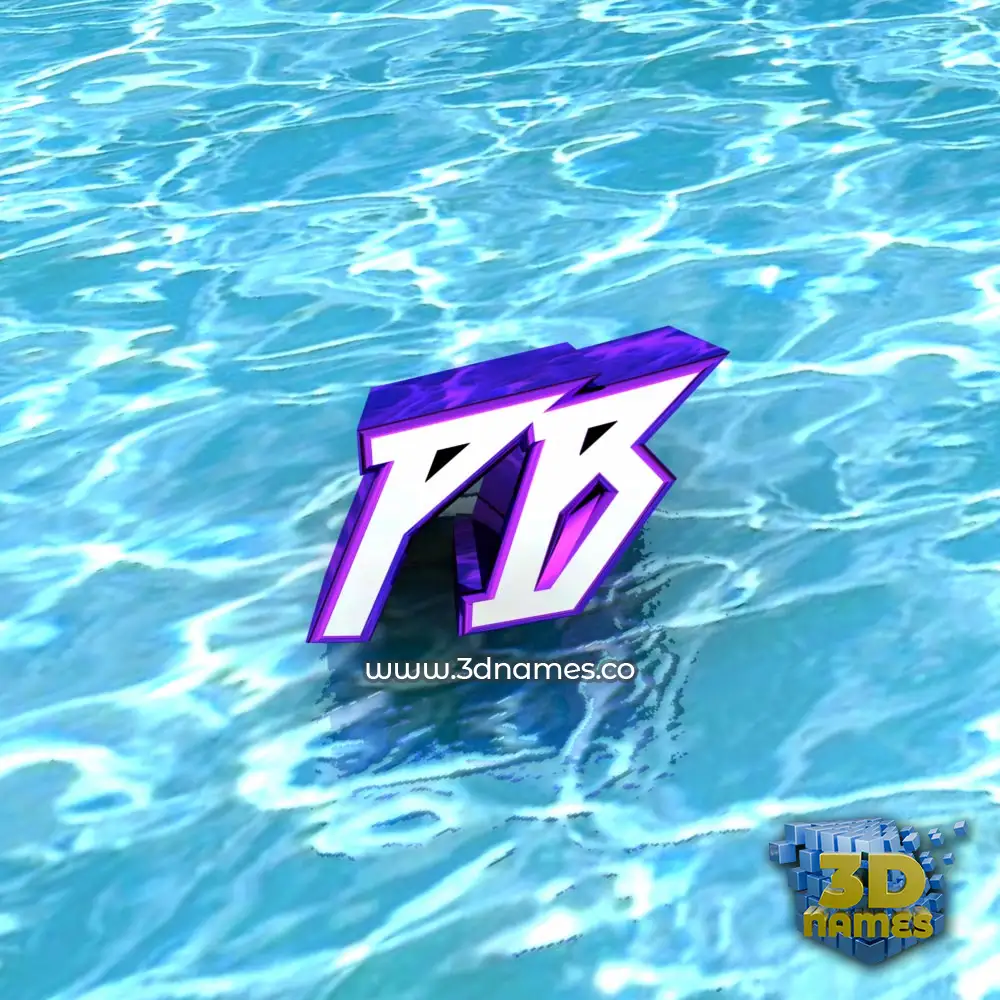 pb in Water style - 3D name wallpaper