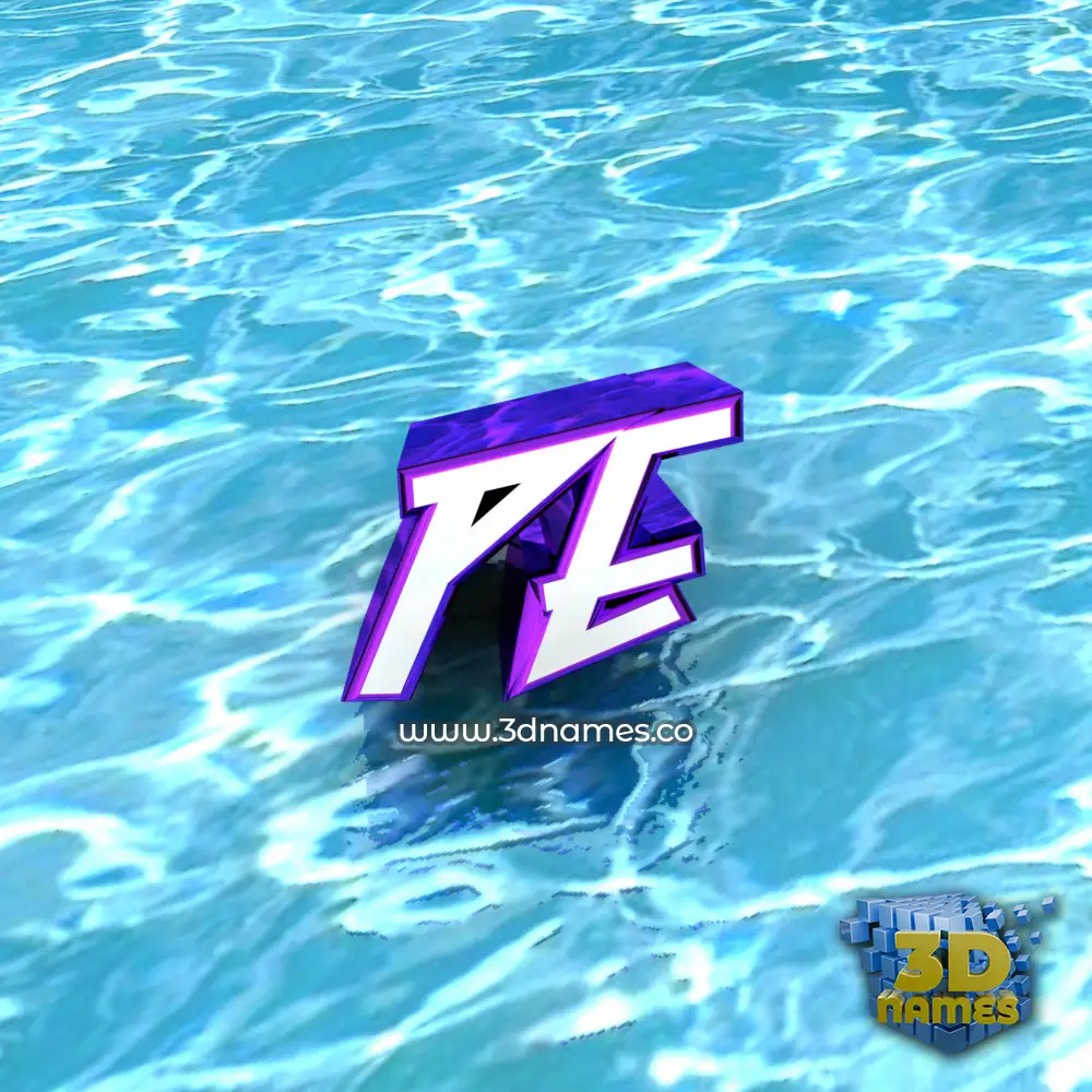 pe in Water style - 3D name wallpaper