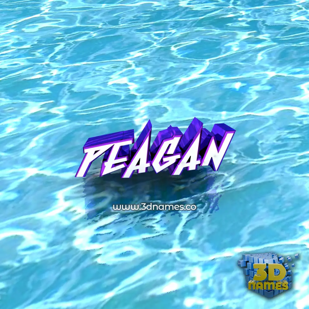 peagan in Water style - 3D name wallpaper