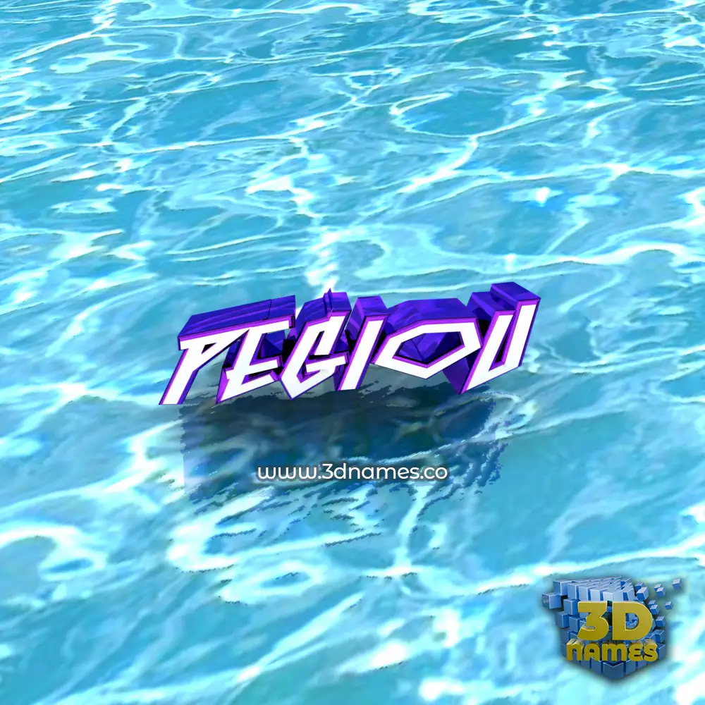 pegiou in Water style - 3D name wallpaper