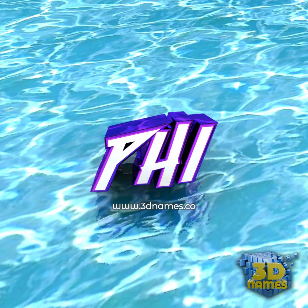 phi in Water style - 3D name wallpaper
