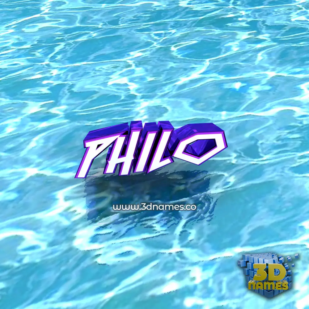 philo in Water style - 3D name wallpaper