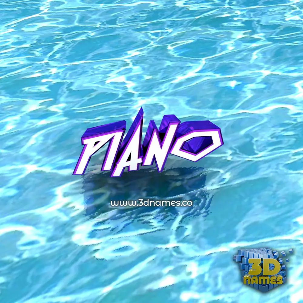 piano in Water style - 3D name wallpaper
