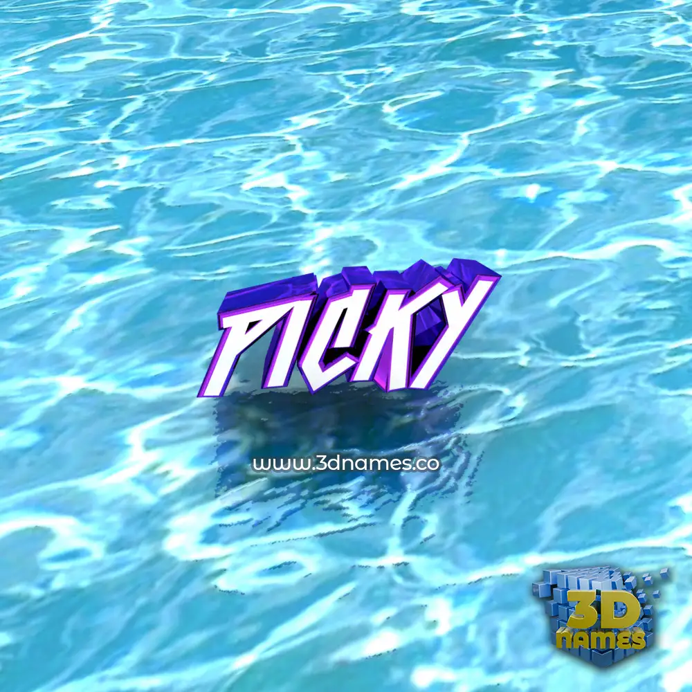 picky in Water style - 3D name wallpaper