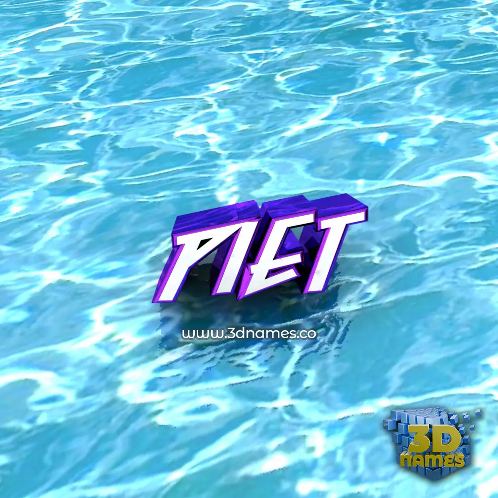 piet in Water style - 3D name wallpaper
