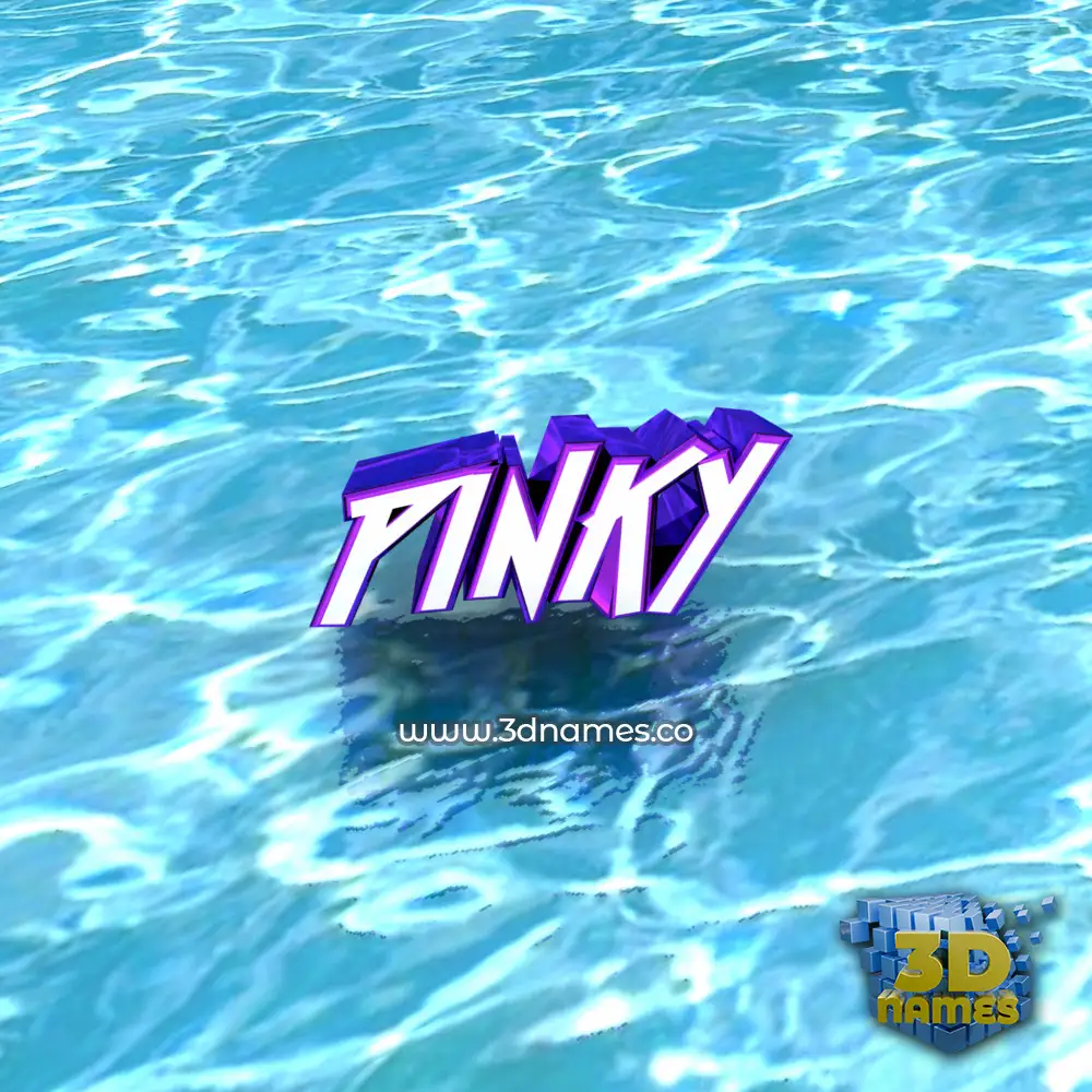 pinky in Water style - 3D name wallpaper