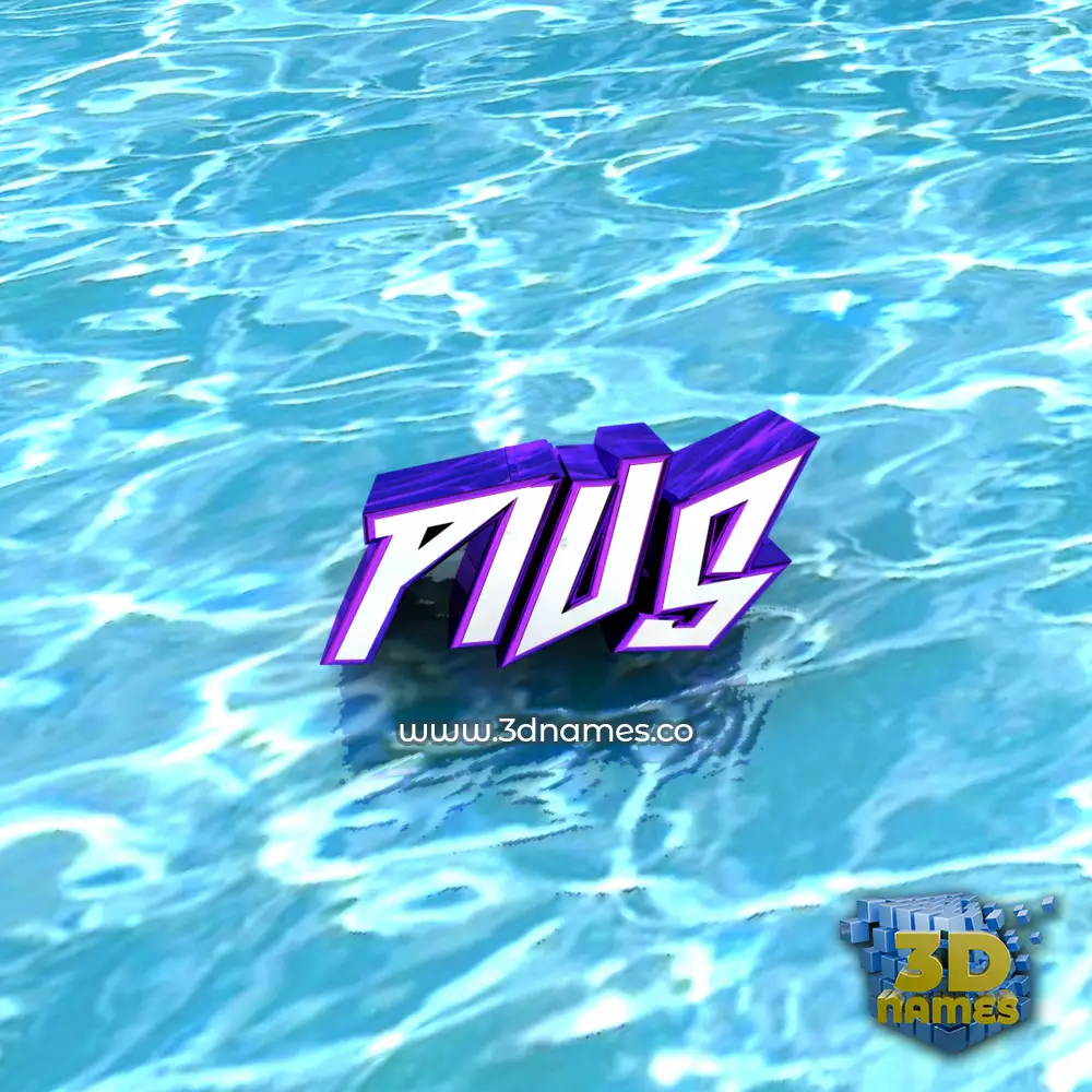 pius in Water style - 3D name wallpaper