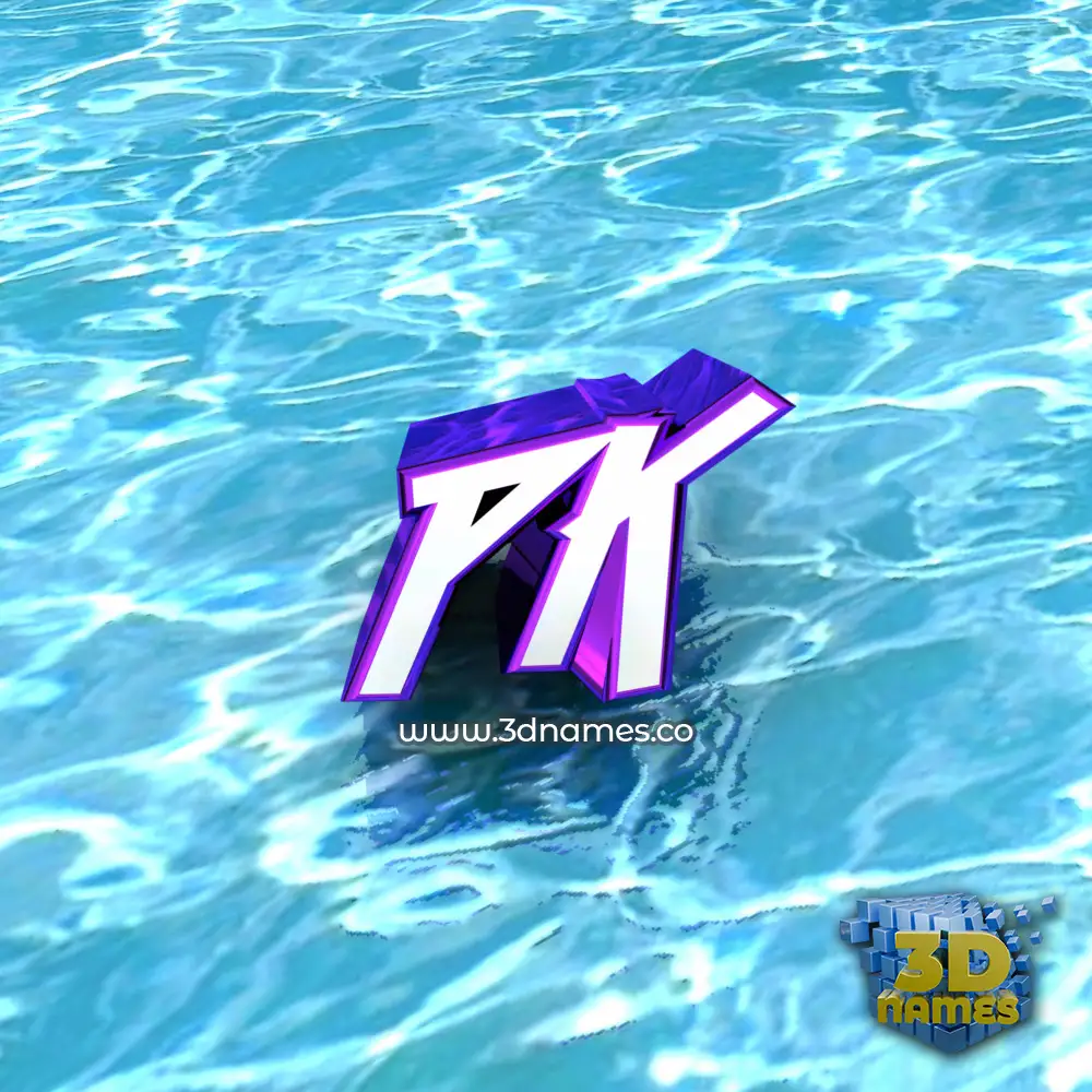 pk in Water style - 3D name wallpaper